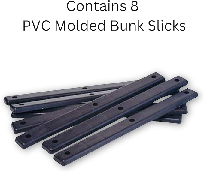Tie Down - Boat Trailer Bunk Slicks - Bunk Boards - Pack of 8 PVC Bunk Slicks for Boat Trailer - 1-3/4 in.x 17 in.