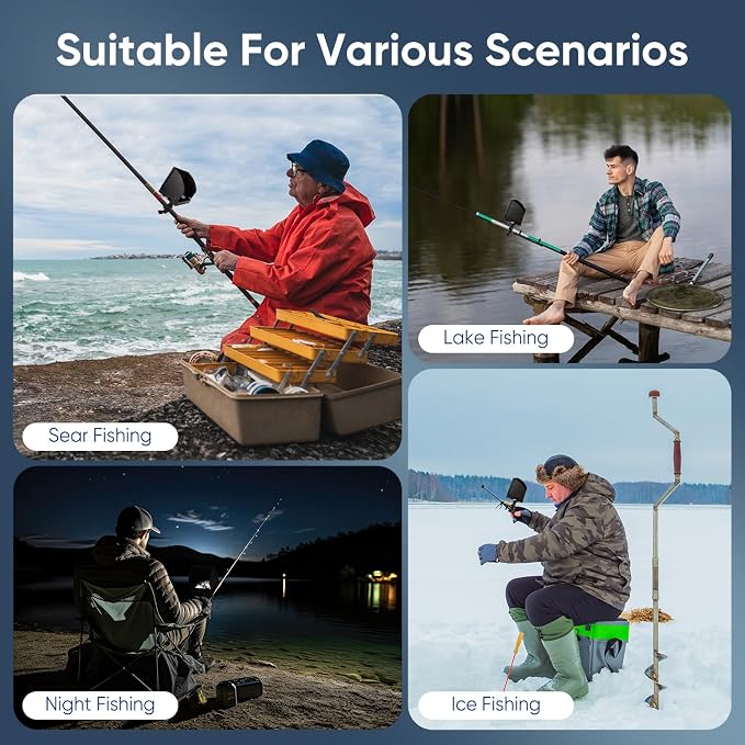 Underwater Fishing Camera 5 Inch, 1000TVL IPS Monitor Fish Finder, Wide Angle IP68 Waterproof, Infrared Night Vision with 65ft Cable for Ice, River and Boat-S26