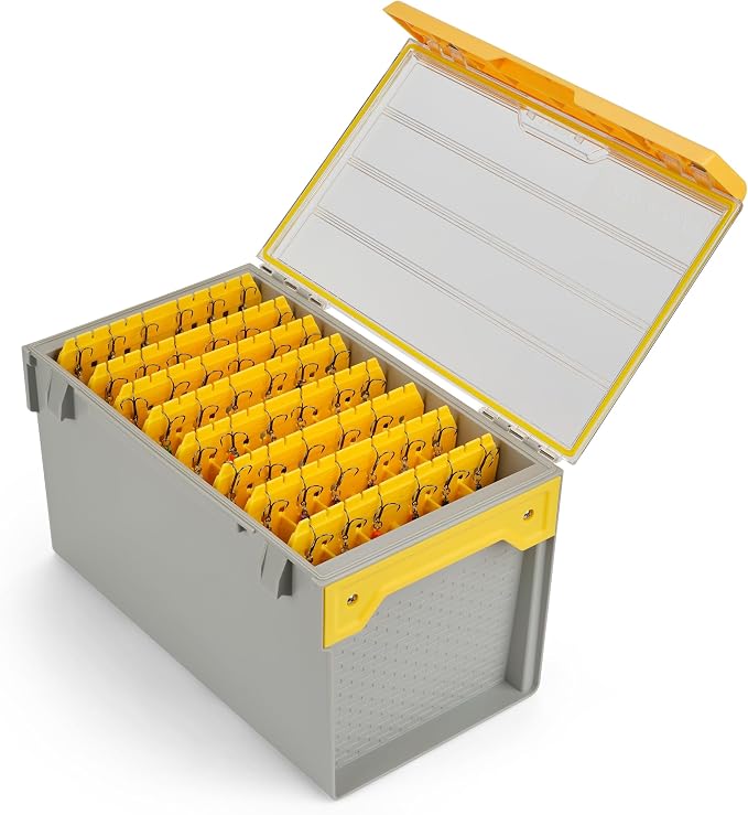 Plano EDGE Deep Hang Box, Stores 48 Crankbaits, with Rust-Preventive Rustricor, Dri-Loc Watertight Seal, WaterWick, DuraView Transparent Lid, Stackable Storage for Fishing Organization