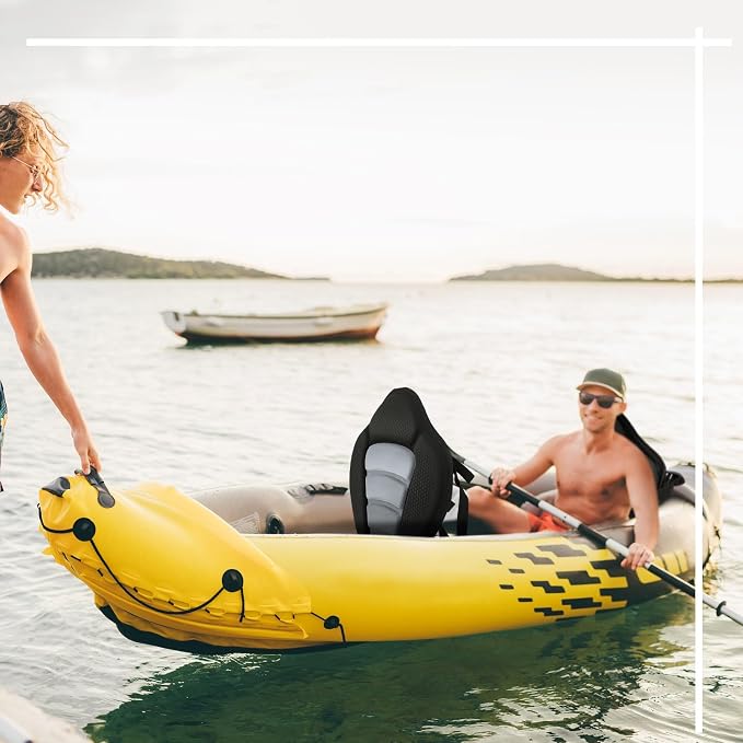 Lewtemi Thicken Kayak Seat with Back Support Canoe Paddle Board Seat with Detachable Storage Bag Adjustable Sit on Top Paddleboard Cushion for Kayaking Canoeing Rafting