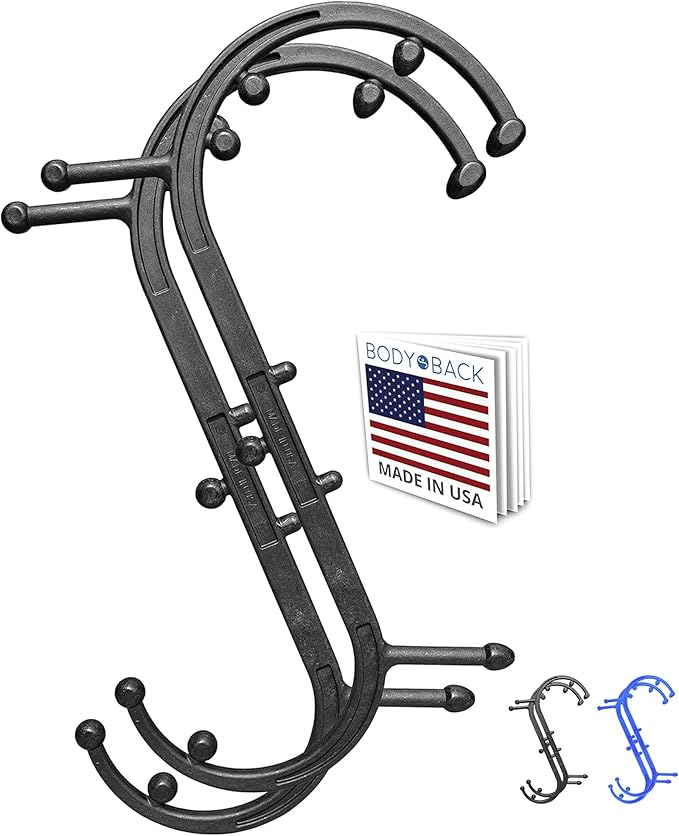 Body Back Buddy Classic USA Made FSA Eligible Handheld Full Body Massage Cane Trigger Point Massage Tool for Deep Tissue Pain Relief - Dual Massage Hooks for Back, Shoulder, Neck. Manual Back Massager