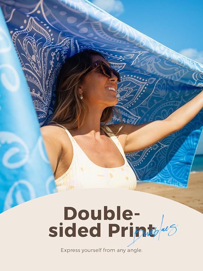 Diveblues 2Packs Microfiber Beach Towel, Sand Free Travel Towels, Oversize Large 71" x 32" Lightweight Towel, Quick Dry, SuperAbsorbent, for Camping, Pool, Gym, Yoga, Women Men Kids Beach Essentials