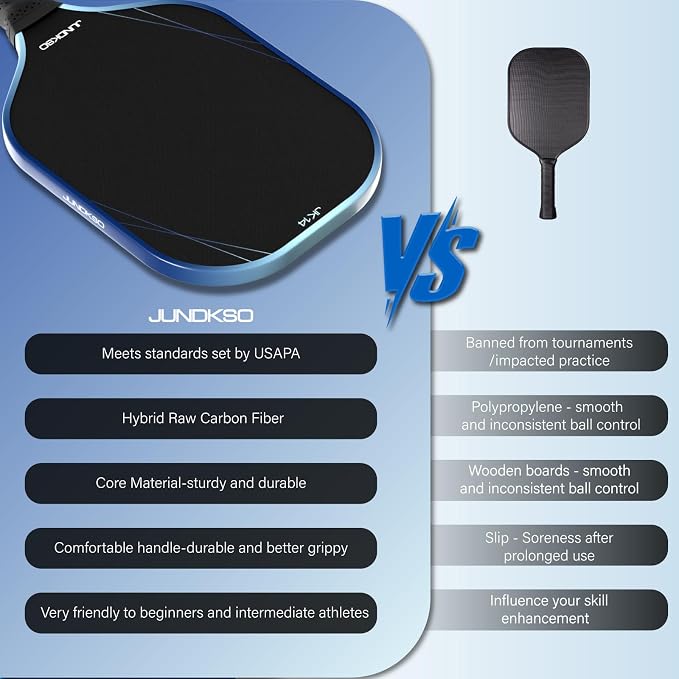 Pickleball Paddles Set of 2 - Composite Carbon Fiber Pickle Ball Paddle - USAPA Approved Pro Pickle Racket - Portable Outdoor Sports Equipment - Men's and Women's Training or Game Gift Set
