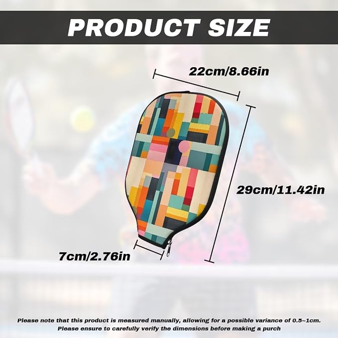 Pickleball Paddle Covers, Fits Standard Pickleball Racquets, Durable Zippered Paddle Cover Universal 8.6 x 11.4Inch