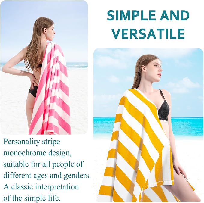 Genovega 4 Pack Father Gifts Extra Large Beach Towels 72x40 Inch, Oversized Soft Absorbent Towel Bath Towel Set, Ideal Summer Gift for Dad Girlfriend, Pool Water Park Cruise Vacation Essentials