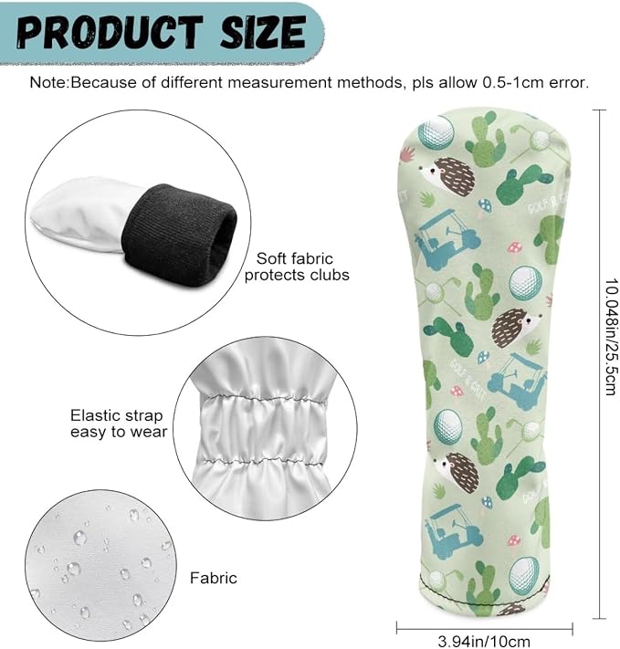 Rnyleeg Golf Club Head Covers for Women Driver Head Cover Leather Fairway Wood Headcover Hybrid Headcovers for Golf Clubs