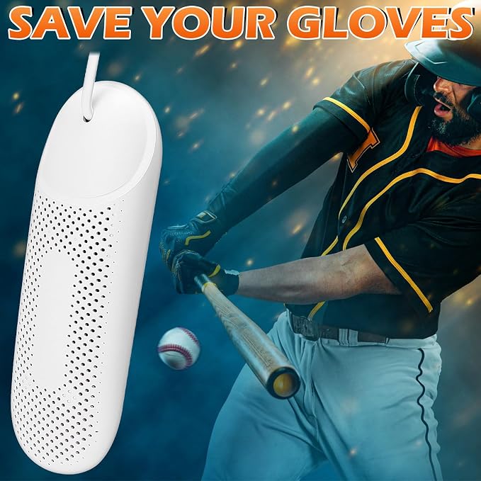 Tujoe Batting Glove Dryer Cleaner and Odor Eliminator Deodorizer Inserts with Thermal Heating and Timer for Baseball Softball Football Golf, Effectively Eliminates Odors