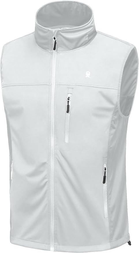 Little Donkey Andy Men's Lightweight Softshell Vest, Windproof Sleeveless Jacket for Running, Hiking, Cycling, Golf