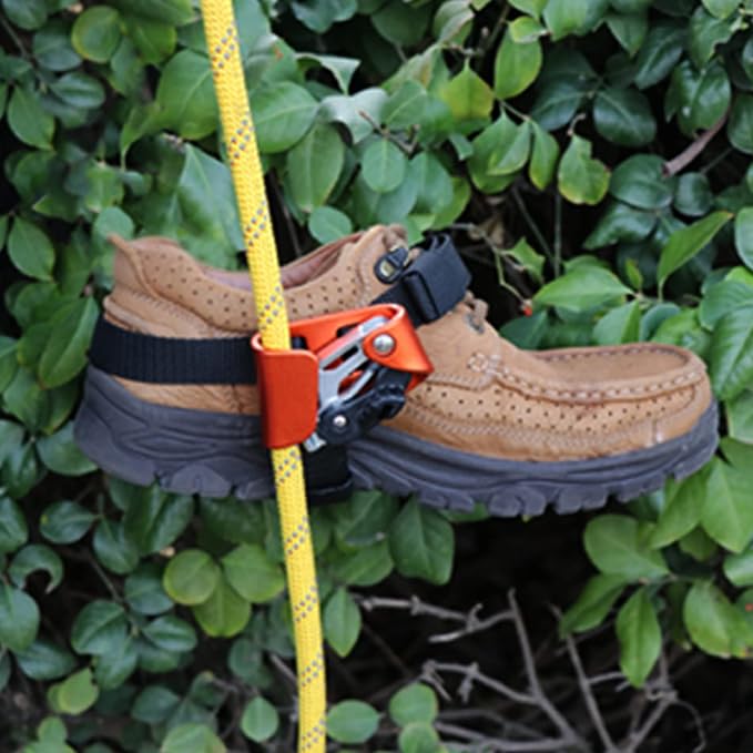 Foot Ascender Upgraded Foot Riser 140kgs Strong Rappelling Gear Equipment for Rock Climbing Tree Arborist, Climbing Rescue Caving, Mountaineering, 8~13MM Rope, Right/Left Foot, 4kN