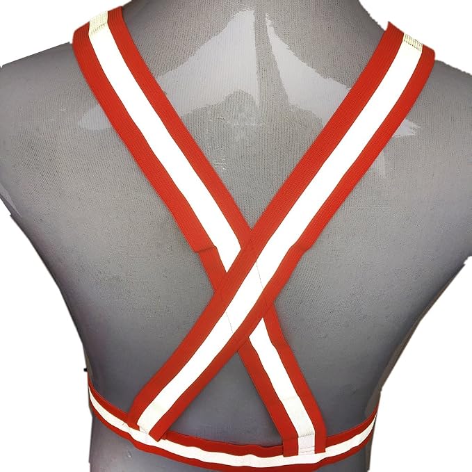 zojo Reflective Vest | Lightweight, Adjustable & Elastic | Safety & High Visibility for Running, Jogging, Walking,Cycling | Fits Outdoor Clothing (Pack of 10, Neon Orange)