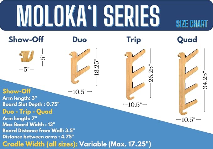 Grassracks Bamboo & Birch Snowboard Rack and Skateboard Rack - Moloka`i Series Snowboard Wall Mount