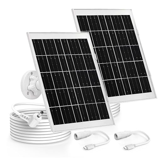 2 Pack Solar Panel Charger Compatible with Ring Solar Panel (2nd Generation), 8W Ring Outdoor Camera Plus,Outdoor Cam (Stick Up Cam), Stick Up Cam Pro, Spotlight Cam Plus, Spotlight Cam Pro 10FT Cable