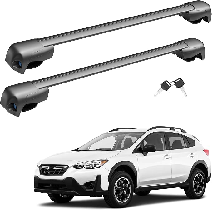 HYR Lockable Roof Rack Cross Bars Compatible with Subaru Crosstrek 2018-2023 & Impreza 2017-2023 with Raised Side Rails, Aluminum Heavy Duty Anti-Theft Roof Rails Crossbars Rooftop Cargo Bars