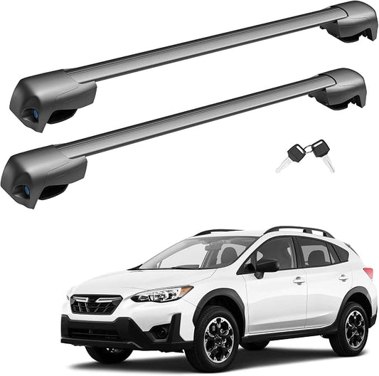 HYR Lockable Roof Rack Cross Bars Compatible with Subaru Crosstrek 2018-2023 & Impreza 2017-2023 with Raised Side Rails, Aluminum Heavy Duty Anti-Theft Roof Rails Crossbars Rooftop Cargo Bars