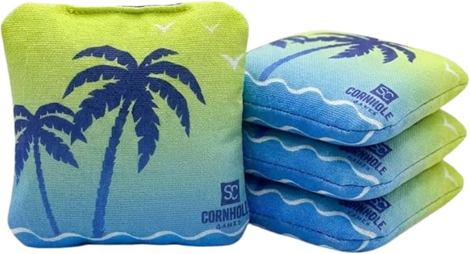 Professional Dual Sided Cornhole Bags- 16 oz 6x6 w/Premium Resin Fill - Official Tournament Slide/Stick Pro Bean Bags - Regulation/Approved