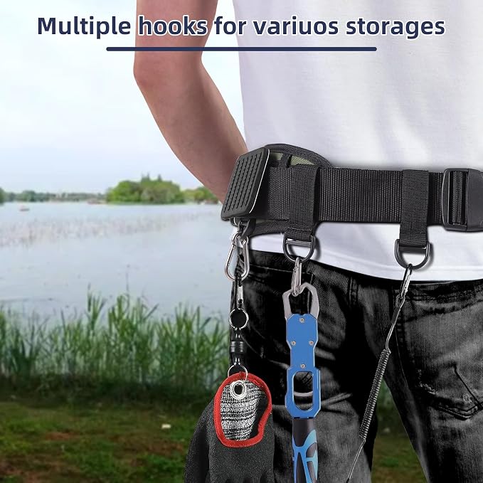 PELLOR Fishing Belt Rod Holder Adjustable Fishing Wading Belt