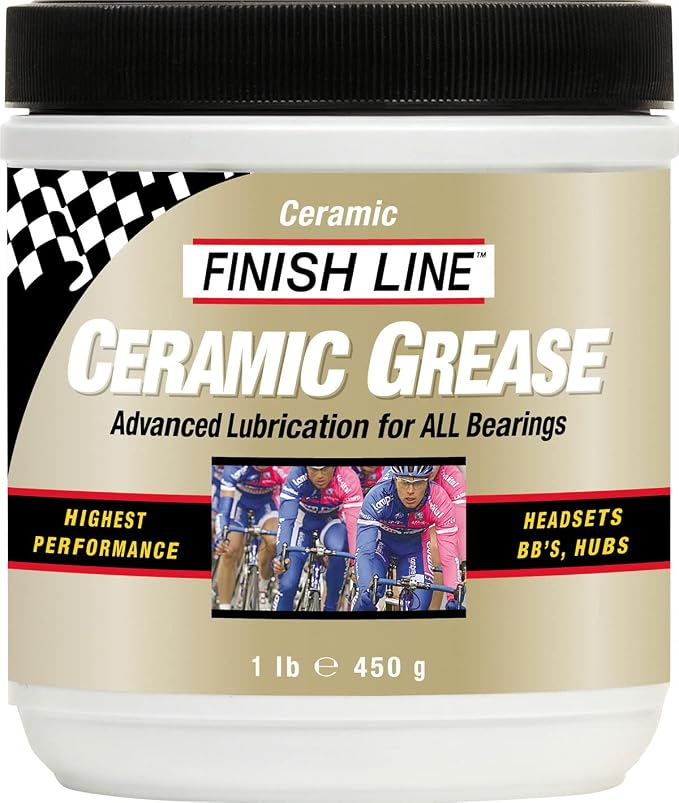 Finish Line Ceramic Grease for Bicycles, Advanced Ceramic Bearing Lubricant for Bottom Brackets, Hubs and Headsets, Reduces Friction and Heat, Waterproof Rust Protection