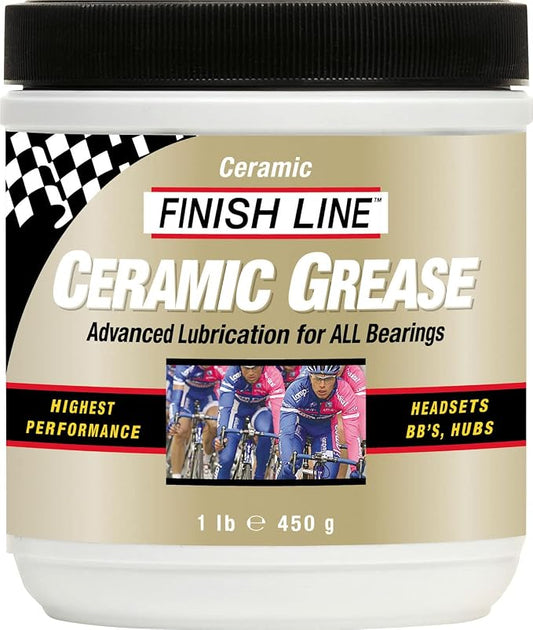 Finish Line Ceramic Grease for Bicycles, Advanced Ceramic Bearing Lubricant for Bottom Brackets, Hubs and Headsets, Reduces Friction and Heat, Waterproof Rust Protection