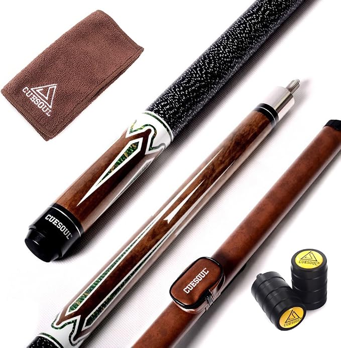 CUESOUL 58 Inch 19oz/20oz Maple Billiard Stick Pool Cue Set 11.5mm/13mm Tip[Weight Adjustable]