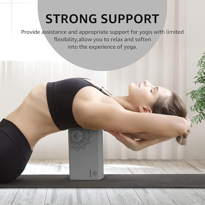 Overmont Yoga block set + cork Yoga block with strap combo