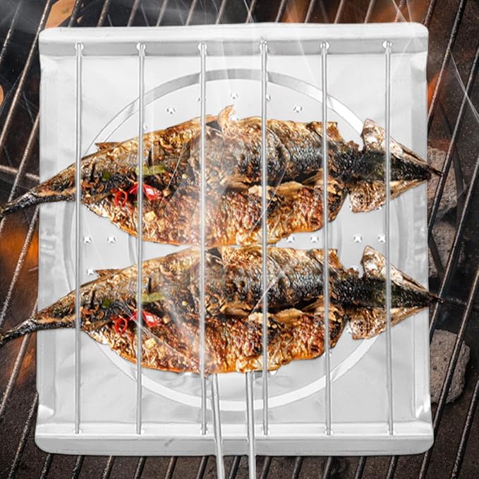 MAGICLULU Foldable Stovetop Toaster Rack 8.66X7.67In Multi-Function Tortilla Grill Tray and Toast Holder Rack for Camping Home Use Durable Wire Baking for Corn Bread Grilling