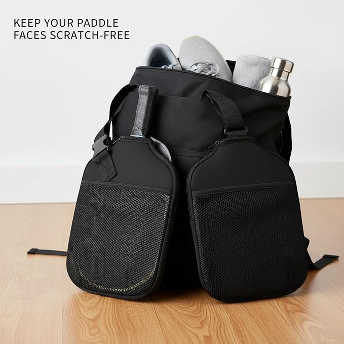 2-Pack Neoprene Pickleball Paddle Sleeves, Protective Storage Covers for Standard Paddles, Scratch-Resistant Transport Cases