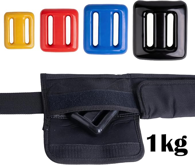 Vinyl Coated Diving Weights-4pcs 1.1-4.4 lbs Dive Weights with 4 Pocket Scuba Weight Belt with Quick Release Buckle,Used for Freediving, Spearfishing & Scuba Diving-Fit for Waist 32" to 52"