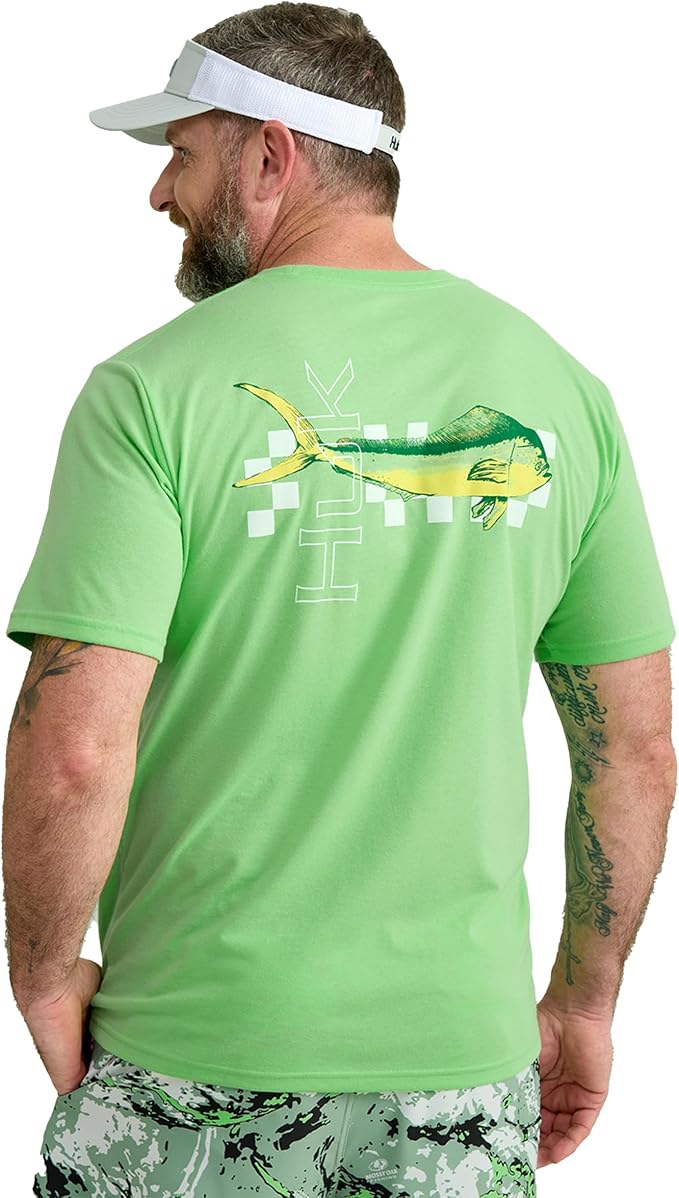 HUK Mens Performance Fishing Logo Tee, Short Sleeve T-Shirt for Men