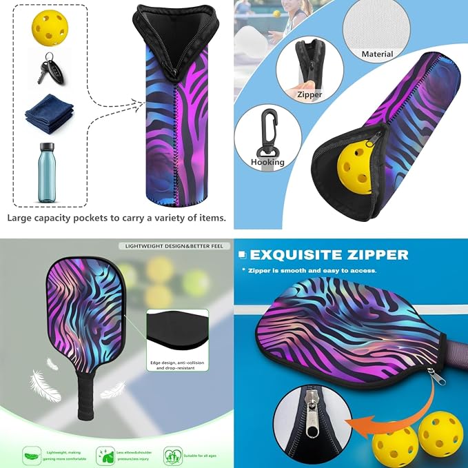 Pickleball Paddles Set 3PCS Pickleball Paddle Case Pickleball Racket Pickleball Bag Ideal for Beginners Gifts