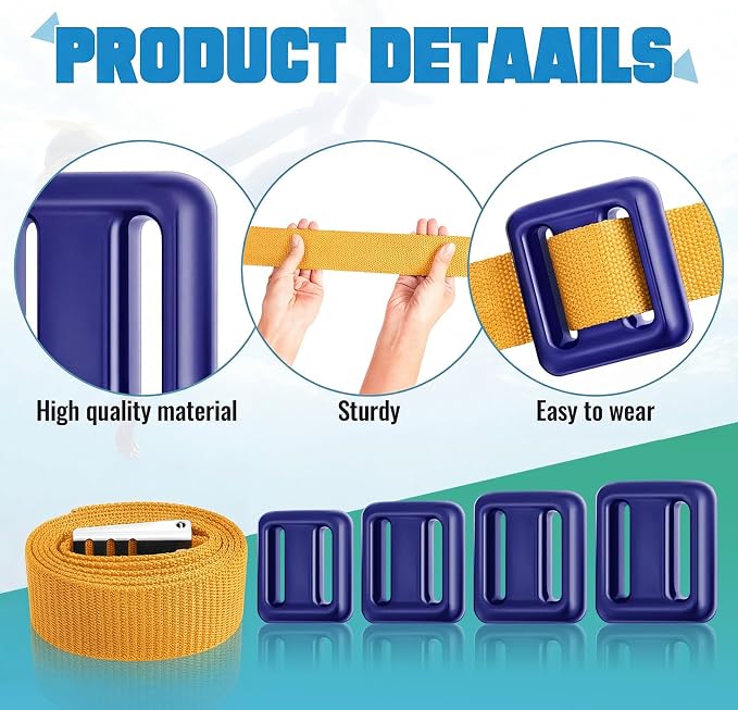Tellegloww 4 Pcs Dive Weights Belt for Scuba Diving Coated Dive Weights Nylon Dives Belt with 1 Metal Quick Release Buckle for Free Diving Spear Fishing