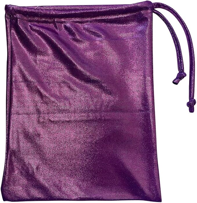 LIL'FOX 8"x10" Drawstring Gymnastics SMALL GRIP BAG 26x20cm - Lightweight Bag for Personal Equipment - Shiny Foil Rhinestones