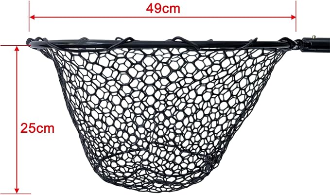 MASTERPRO Heavy-Duty Extendable Rubber Big Landing Nets, Maximum Load 44lbs, Silicone Fishing Net, with 47'' - 66'' Telescoping Aluminum Alloy Pole Handle for Saltwater Large Fish