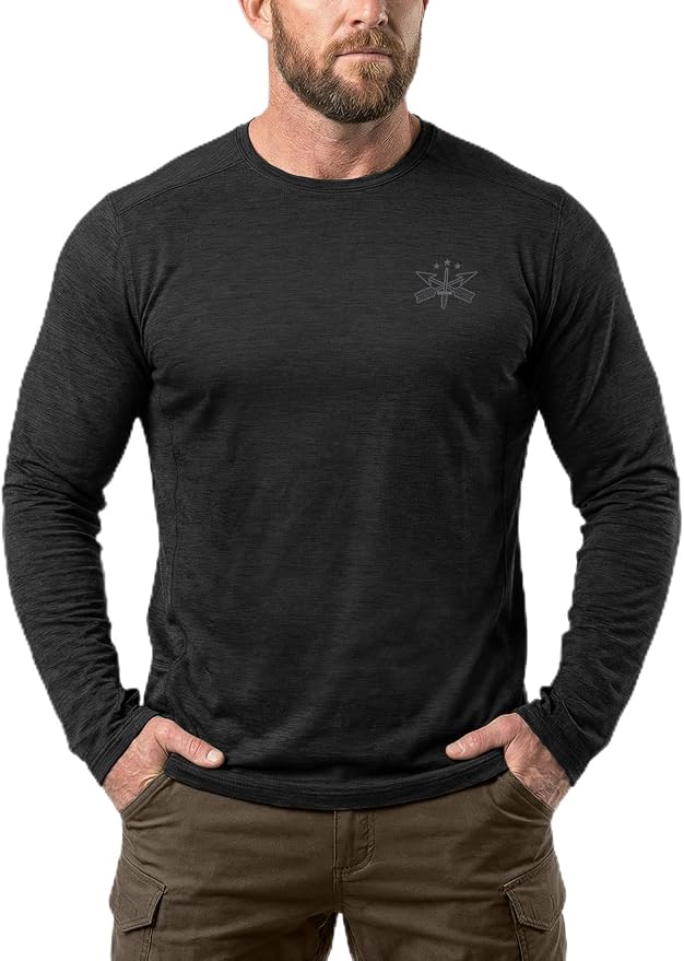 CQR Men's UPF 50+ Sun Protection Long Sleeve Quick Dry Athletic Shirts, Stretch Running Workout Hiking T-Shirts