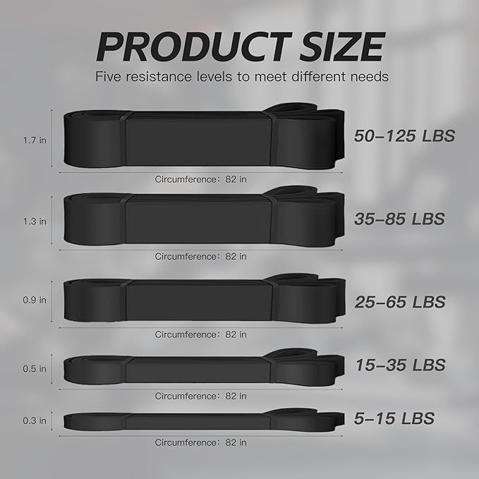 Pull Up Bands, Resistance Bands Set, Exercise Workout Bands for Men & Women, Ideal for Body Stretching, Physical Therapy and Muscle Training