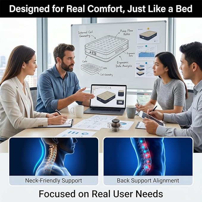SENNOUL Air Mattress Full with Built in Pump,Upgraded Blow Up Bed Full Size,2 Mins Quick Self Inflatable/Deflation,18"/650lbs Max, Strong Support,No Leakage,No Odor,for Home,Guests,Camping,Travel