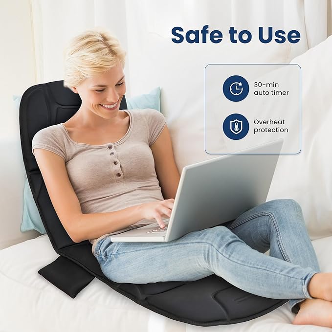 COMFIER Full Body Massage Mat with Heat, Back Massager with 10 Vibration Motors, 4 Heating Zones, Foldable Relaxation Pad for 3 Adjustable Intensity– Vibration Massage Only, Gift for Men Women