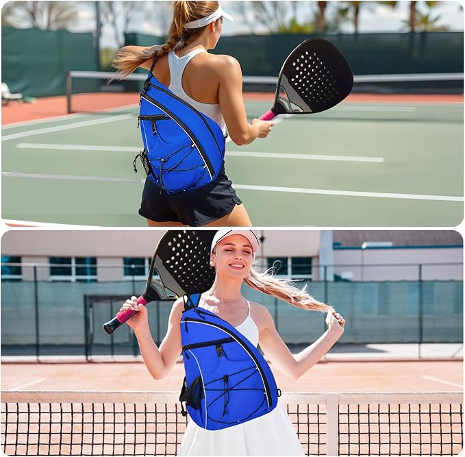 WOLT Pickleball Bag,Crossbody Sling Bags for Women Men,Pickleball Backpack with Fence Hook for Tennis, Racketball