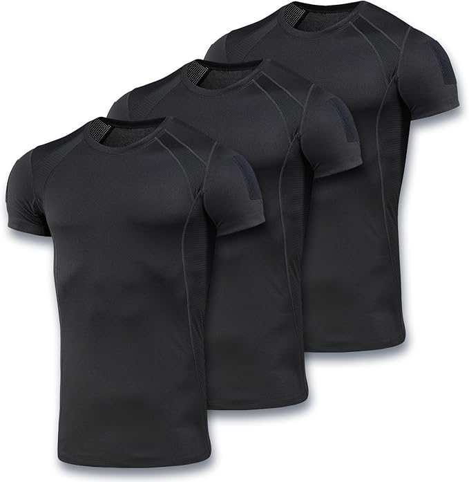 M-Tac Athletic Tactical T-Shirt Gen.2 - Breathable Polyester Military T-Shirt with Patch Panels on Short Sleeves for Men