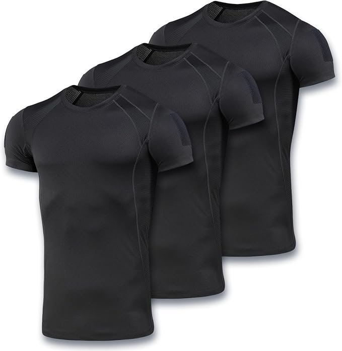 M-Tac Athletic Tactical T-Shirt Gen.2 - Breathable Polyester Military T-Shirt with Patch Panels on Short Sleeves for Men