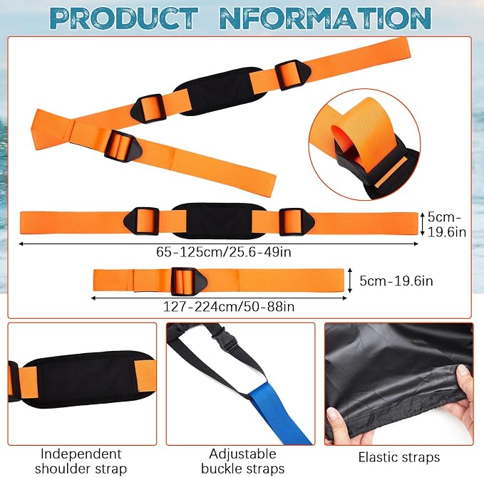 2 Set 600d Kayak Cover for Outdoor Storage with Carrying Straps and Storage Bags Fit 8.5 to 10 ft Heavy Duty Canoe Waterproof UV Resistant for Dust Protection Paddle Board Boat Accessory