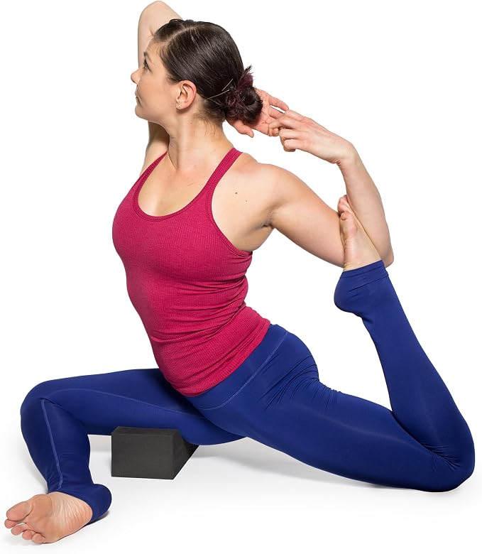 OPTP Performance Block – Contoured Foam Exercise Block for Yoga, Pilates & Physical Therapy - Core Strength, Stretching & Functional Fitness Support, Includes Exercise Guide, Made in the USA