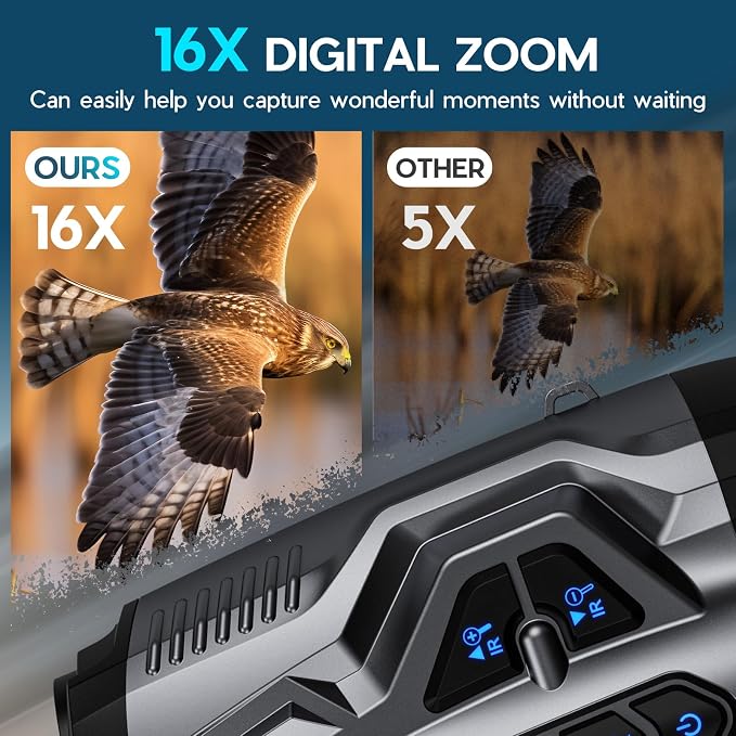 WISHBETY 4K Night Vision Goggles for Adults,16X Zoom Night Vision Binoculars with 1000FT Infrared Range,5000mAh Rechargeable Battery,3.5" Screen,Include 32GB Card,Gift for Mens and Outdoor Enthusiasts