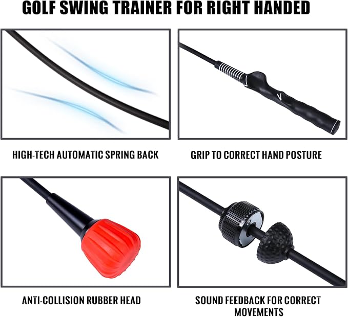 PGM Golf Swing Trainer Aid -2.0 Golf Swing Training Aid Golf Practice Warm-Up Stick for Strength Flexibility and Tempo Training -Suit for Practice Chipping Hitting Golf Accessories