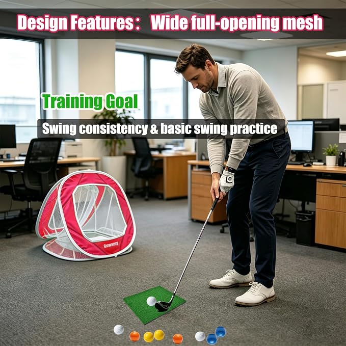 3-in-1 Pop Up Golf Chipping Net – Precision & Distance Trainer, Easy Indoor/Outdoor Setup – Ideal Gift