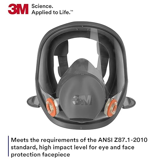 3M 6800 Full Facepiece Reusable Respirator, Medium, Gray
