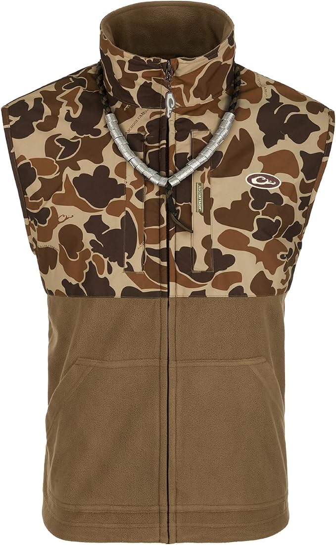 Drake Waterfowl Men's MST Eqwader Waterproof Windproof Hunting Vest | Breathable Moisture-Wicking Material, Fleece Lining, Taped Seams, Zippered Pockets