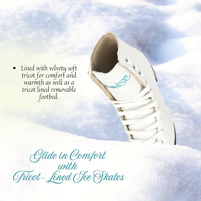 5th Element Grace Ice Skates for Women - Comfortable Figure Skates with Velvety Soft Tricot/Fleece-Lining - Stylish Women's Ice Skating Shoes