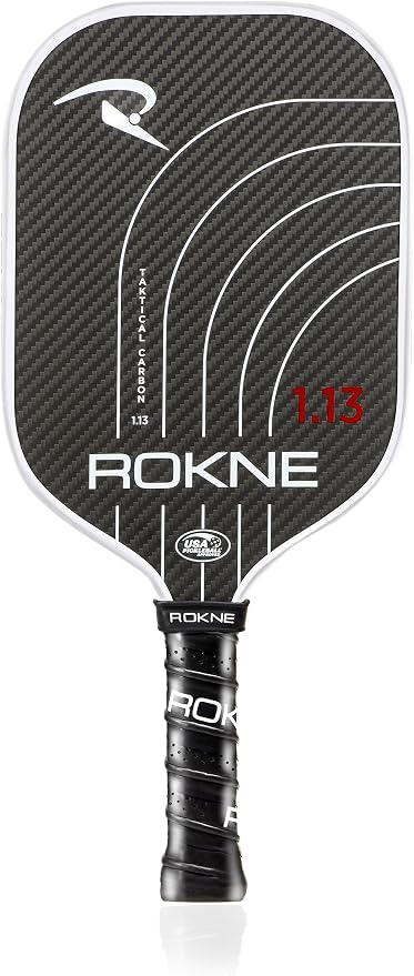 ROKNE Taktical Carbon Series, Pickleball Paddle, 3K Raw Carbon Fiber, Thermoformed Foam Lined Edge, 13MM or 16MM, USAPA Approved Pickleball Racket, High Grit Texture, Max Spin