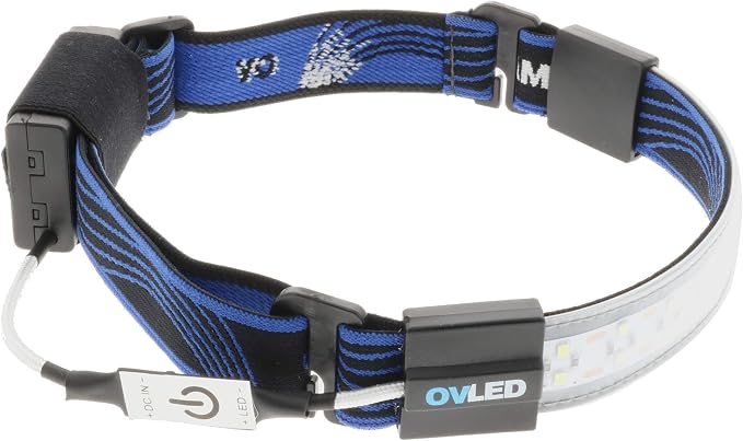 OPTIMAL VENTURES LITEBAND Flex LED Headlamp, 300 Lumens, 210° Wide Beam, Lightweight Low-Profile Fit, IPX2 Weather Resistant, Blue