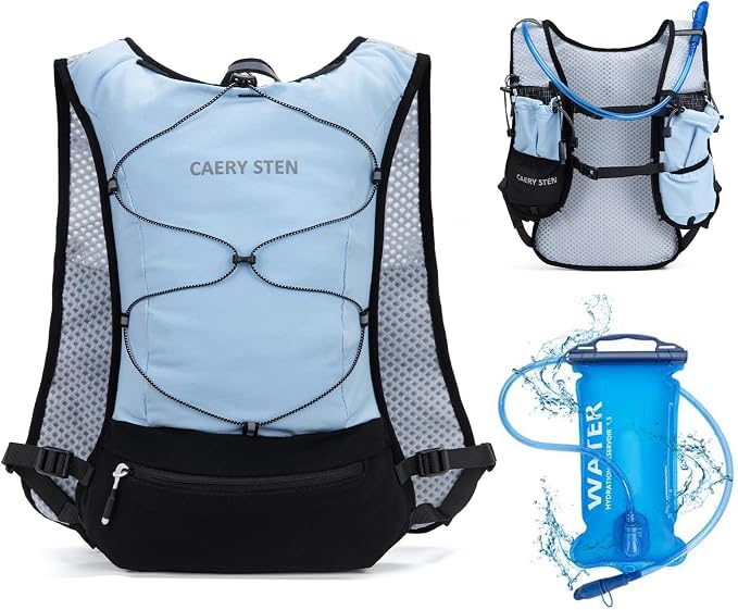 Lightweight Hydration Backpack, 1.5L Water Bag Running Vest | Marathon, Hiking, Cycling, Breathable Adjustable Design, Men & Women